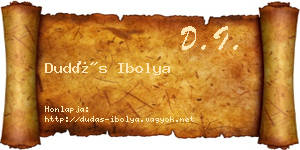 Dudás Ibolya névjegykártya