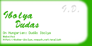 ibolya dudas business card